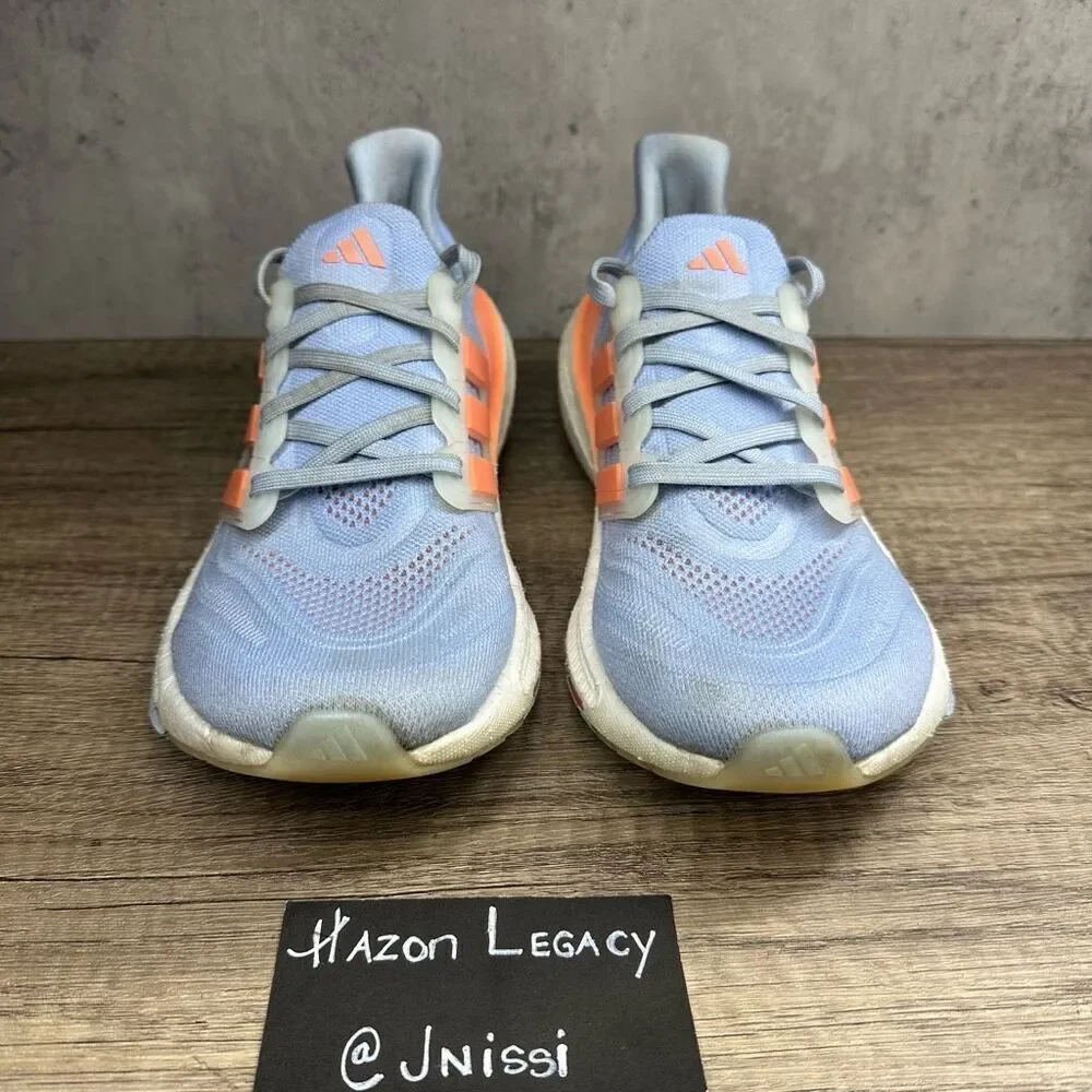 Adidas~Women's~ Ultraboost Light, Blue/Orange Running Shoes~Size 8 - Picture 3 of 10